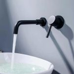 Keran tembok mixer kuningan finishing hitam ITL-7203